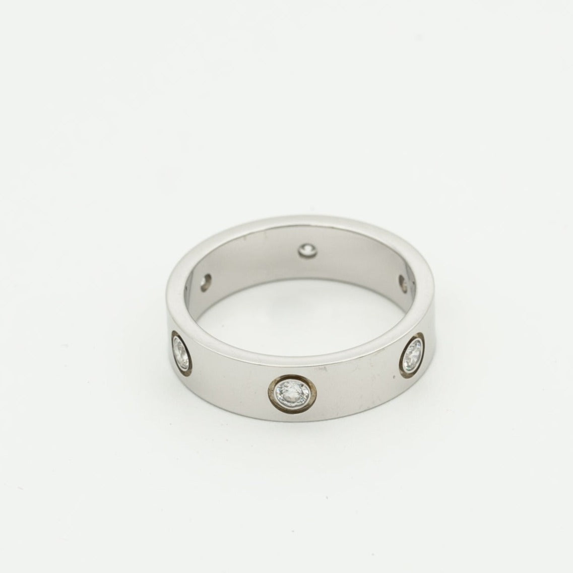 [Gaonasi]LOVE RING 5.5MM 6 DIAMONDS SILVER