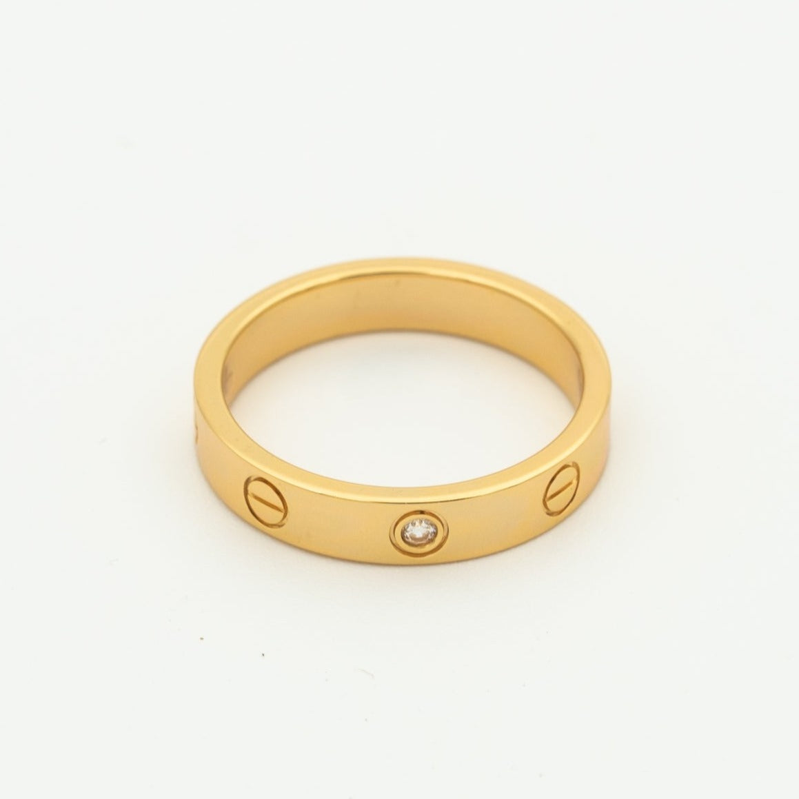 [Gaonasi]LOVE RING 4MM 1 DIAMOND PINK GOLD
