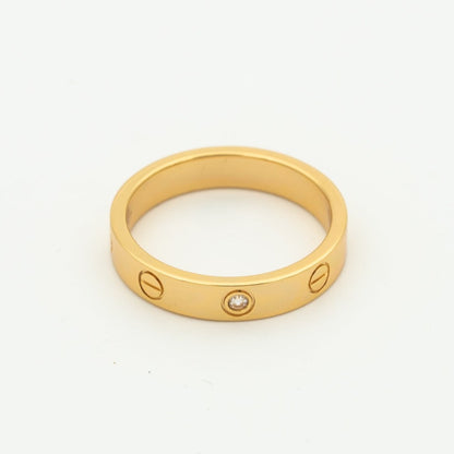 [Gaonasi]LOVE RING 4MM 1 DIAMOND PINK GOLD