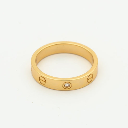 [Gaonasi]LOVE RING 4MM 1 DIAMOND PINK GOLD