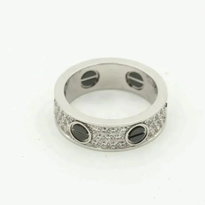 [Gaonasi]LOVE RING 5.5MM DIAMONDS PAVED CERAMIC