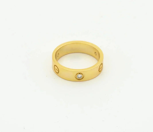 [Gaonasi]LOVE RING 4MM 1 DIAMOND GOLD