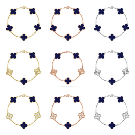 [Gaonasi]CLOVER 5 MOTIF LAPIS LAZULI BRACELET COLLECTION