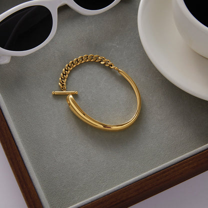 [Gaonasi]Myrna Chained Gold Bangle