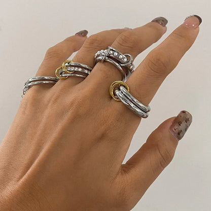 [Gaonasi]Desiree Stacked Diamond Ring