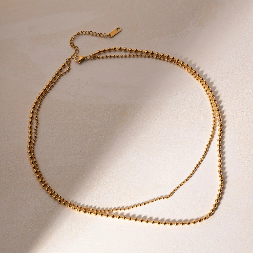 [Gaonasi]Layered Ball Chain Necklace