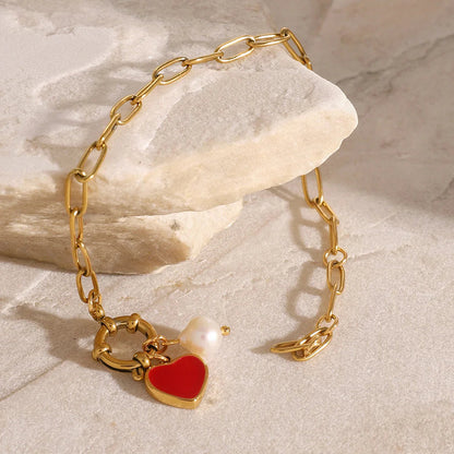 [Gaonasi]Tanya Heart Pearl Bracelet