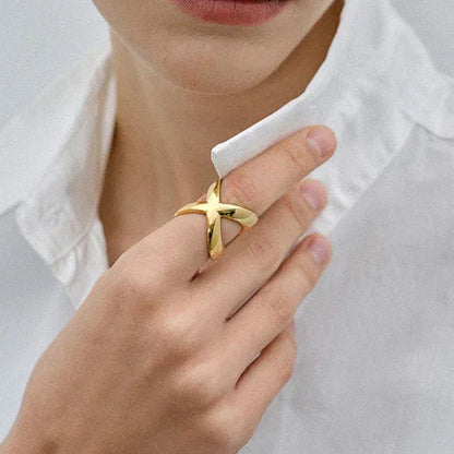 [Gaonasi]Carolyn Gold Cross Ring