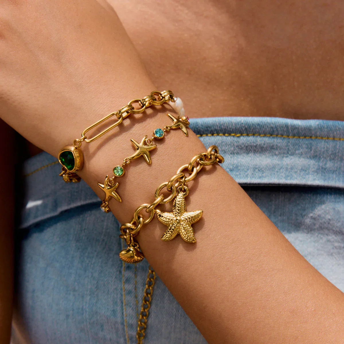 [Gaonasi]Melanie Emerald Pearl Bracelet