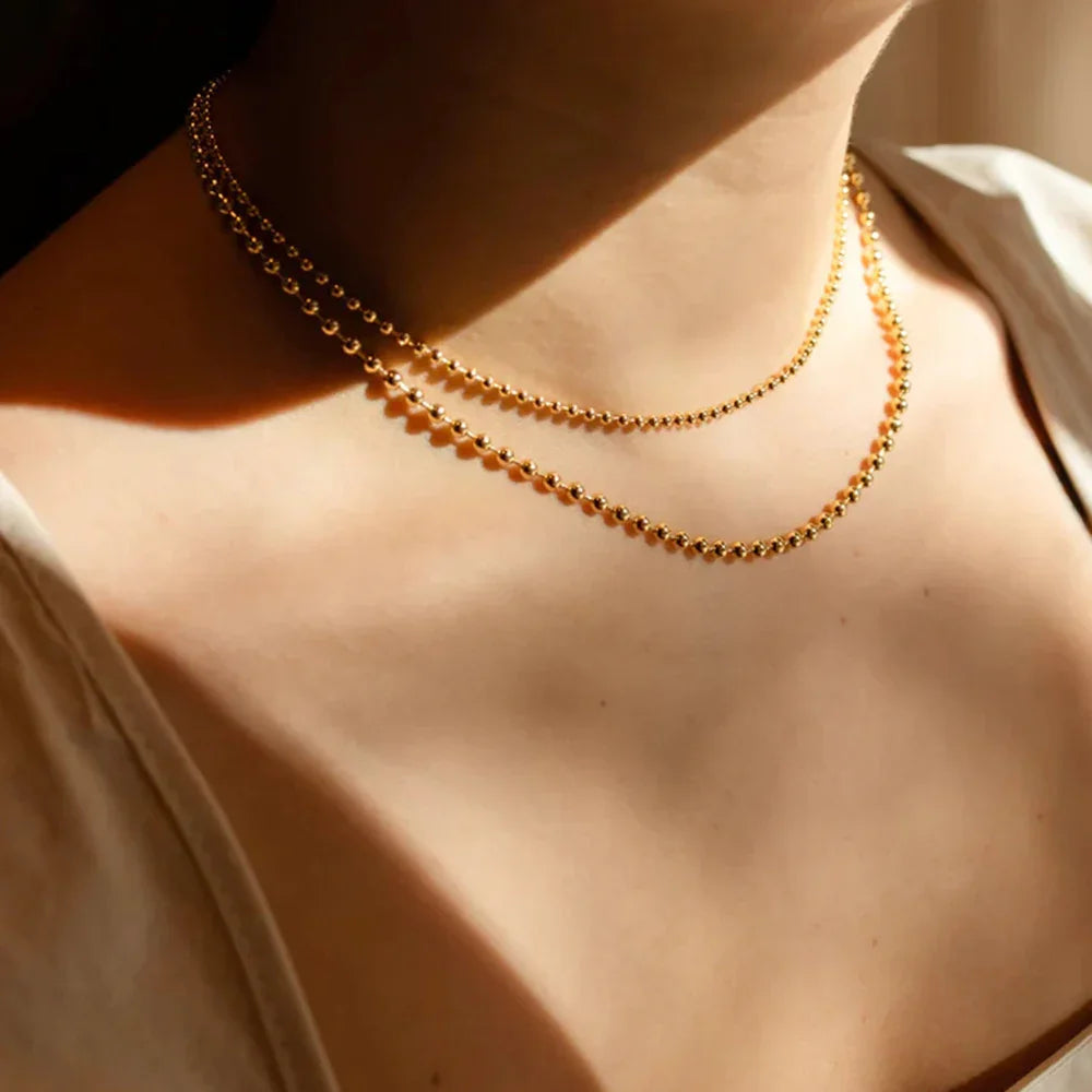 [Gaonasi]Layered Ball Chain Necklace