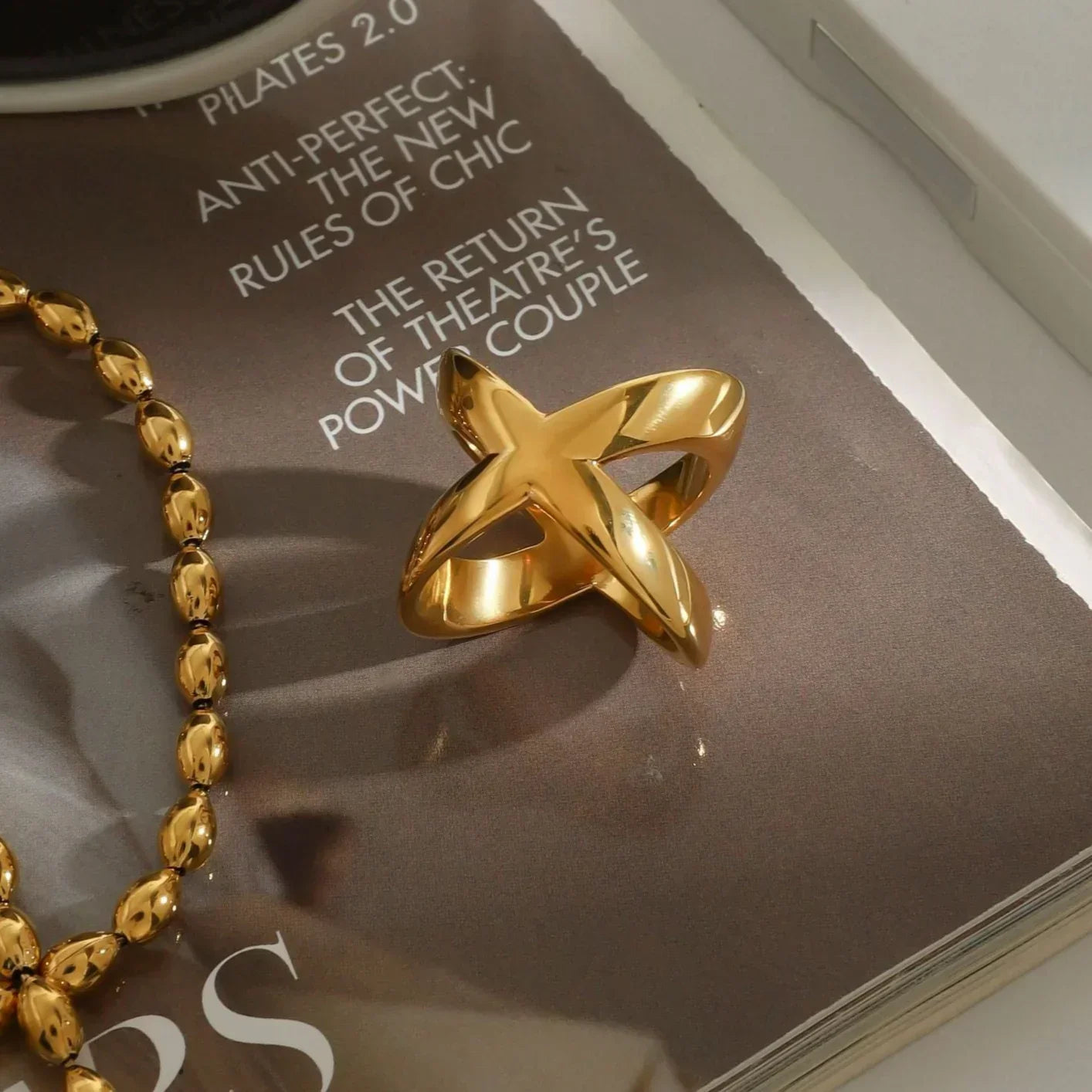 [Gaonasi]Carolyn Gold Cross Ring