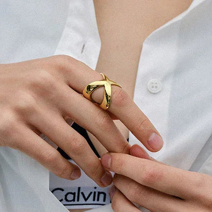 [Gaonasi]Carolyn Gold Cross Ring