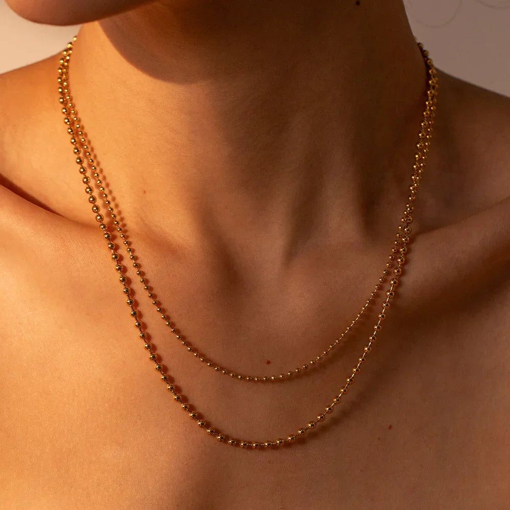 [Gaonasi]Layered Ball Chain Necklace