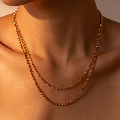 [Gaonasi]Layered Ball Chain Necklace