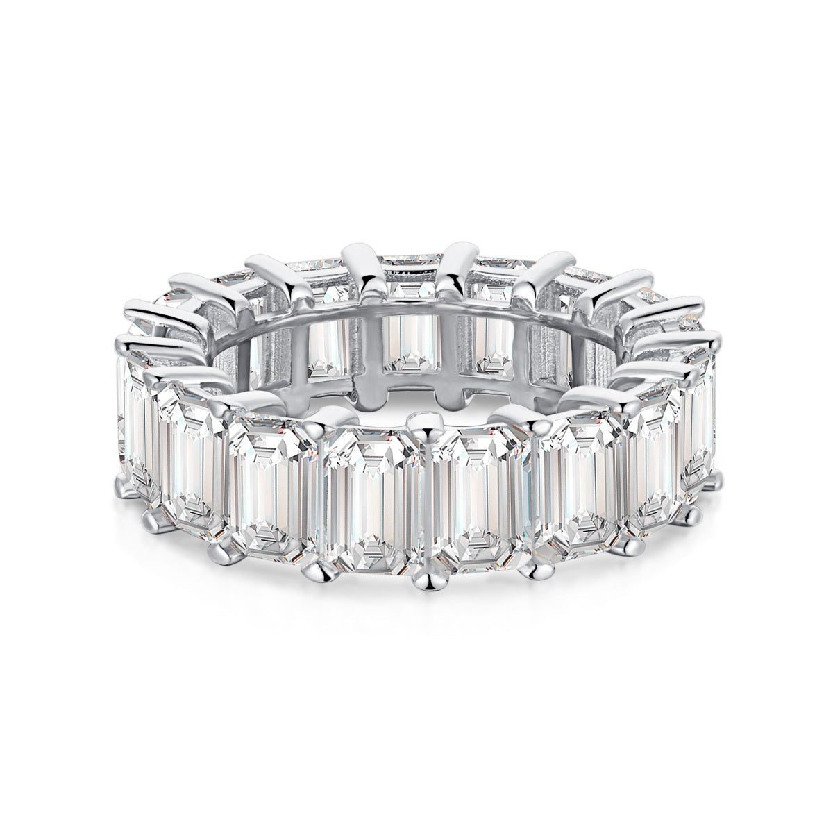 [Gaonasi]0.75 Carat Elegant Emerald Cut Tennis Ring