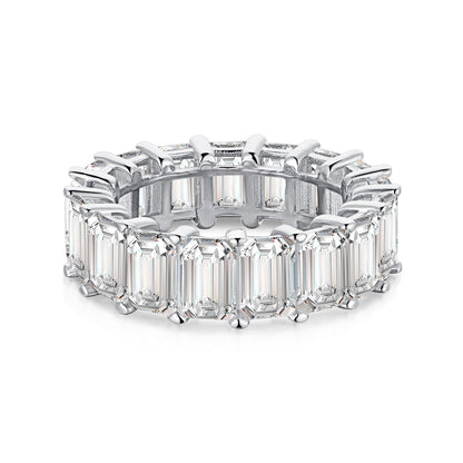 [Gaonasi]0.75 Carat Elegant Emerald Cut Tennis Ring