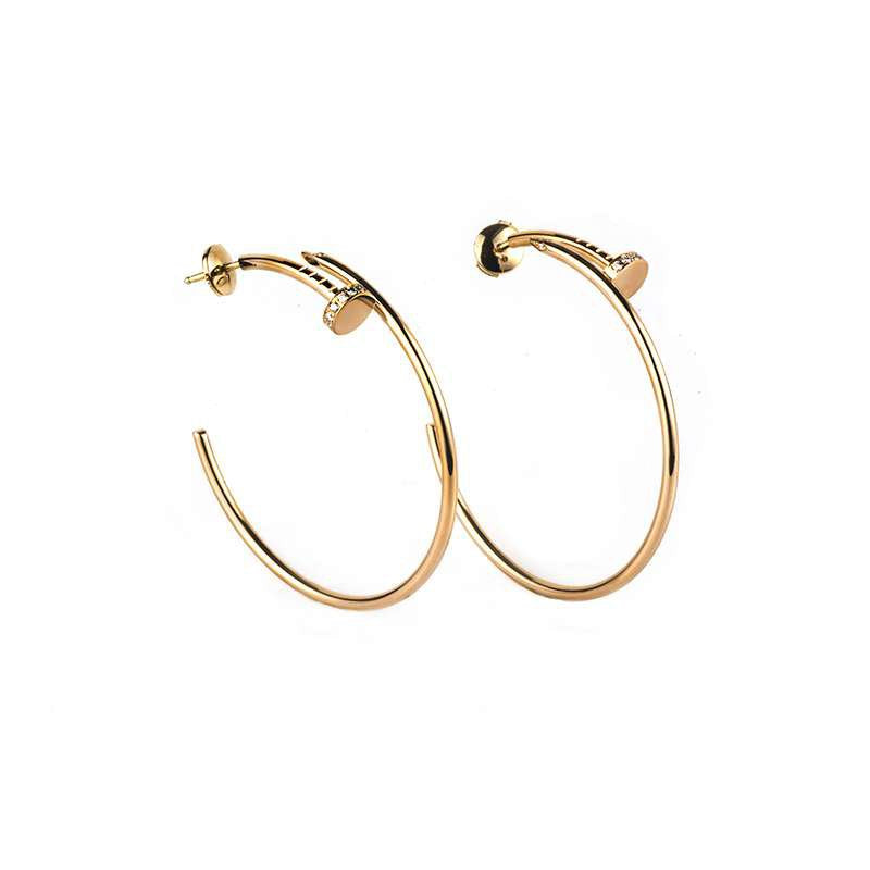 [Gaonasi]JUSTE EARRINGS GOLD DIAMONDS 1.8MM
