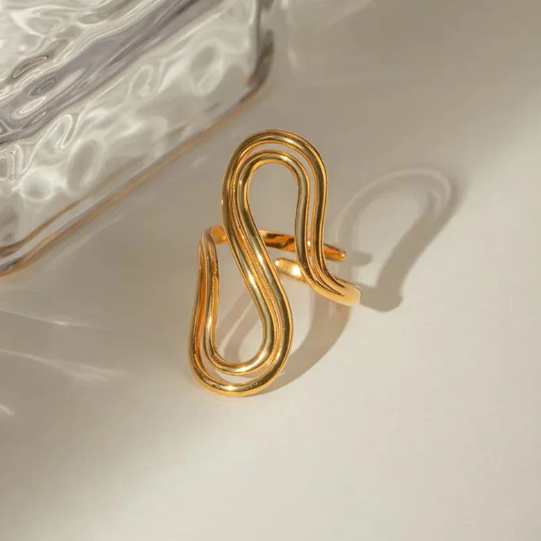 [Gaonasi]Halle Abstract Gold Ring