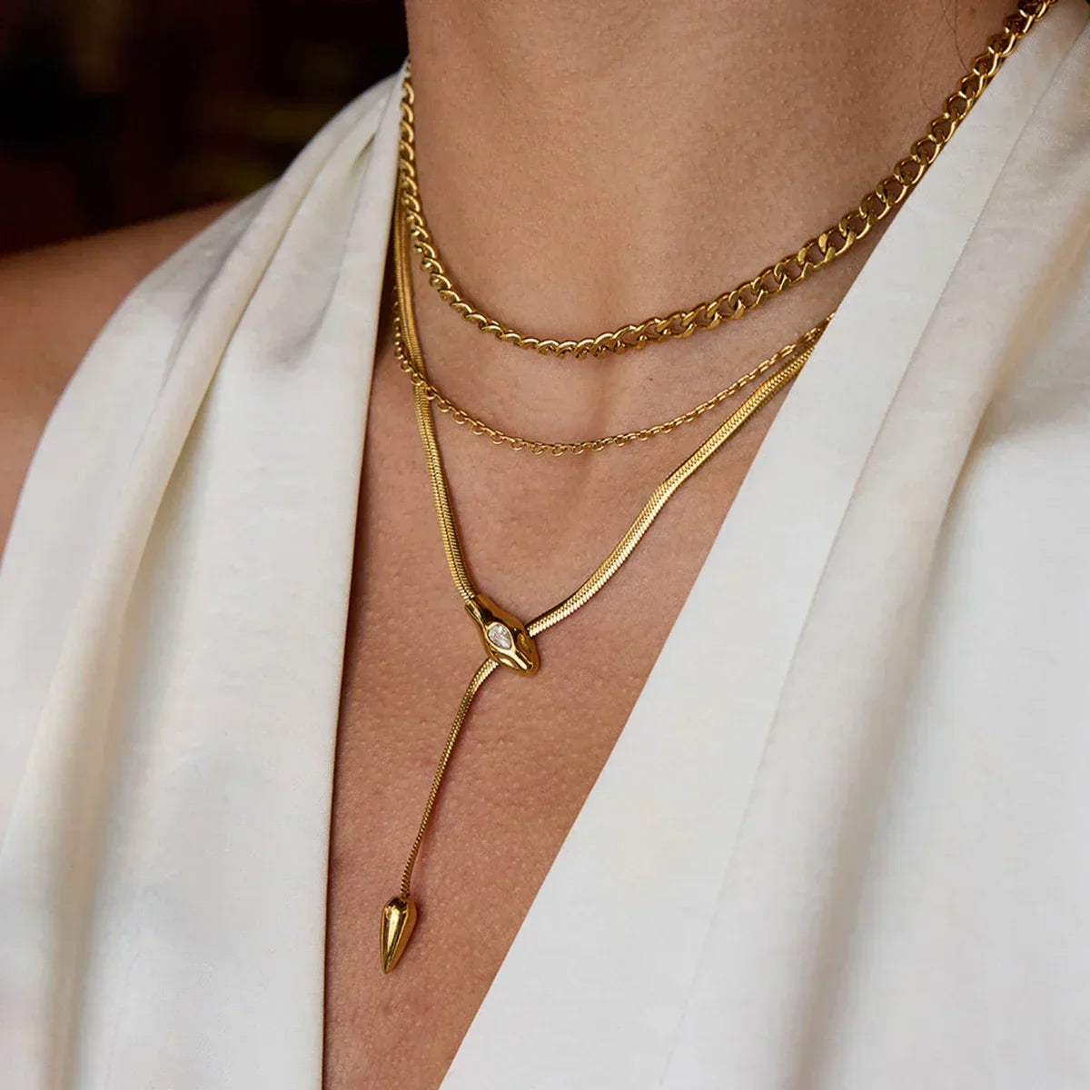 [Gaonasi]Zarelle Gold Serpentine Pendant