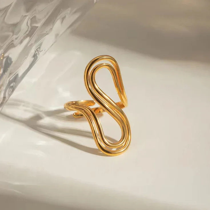 [Gaonasi]Halle Abstract Gold Ring