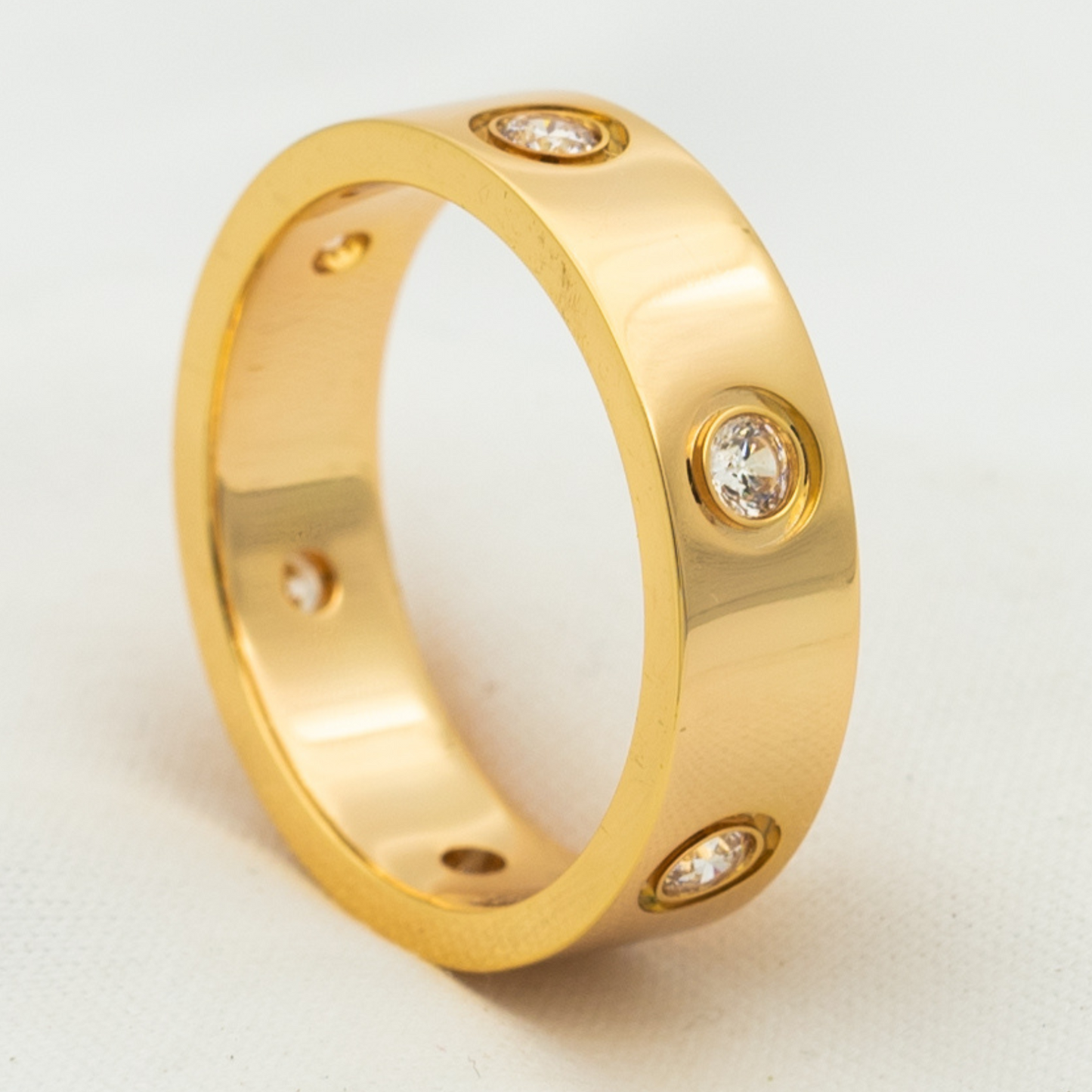 [Gaonasi]LOVE RING 5.5MM 6 DIAMONDS PINK GOLD