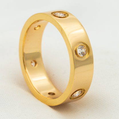 [Gaonasi]LOVE RING 5.5MM 6 DIAMONDS PINK GOLD