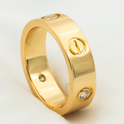 [Gaonasi]LOVE RING 5.5MM 3 DIAMONDS PINK GOLD