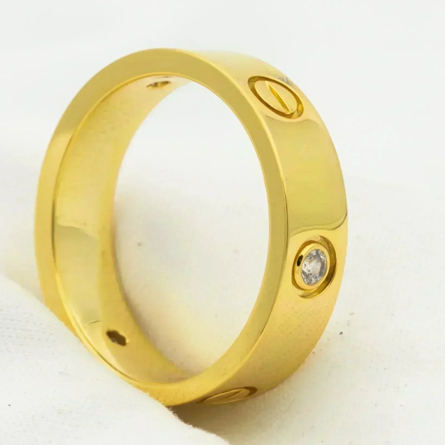 [Gaonasi]LOVE RING 5.5MM 3 DIAMONDS GOLD