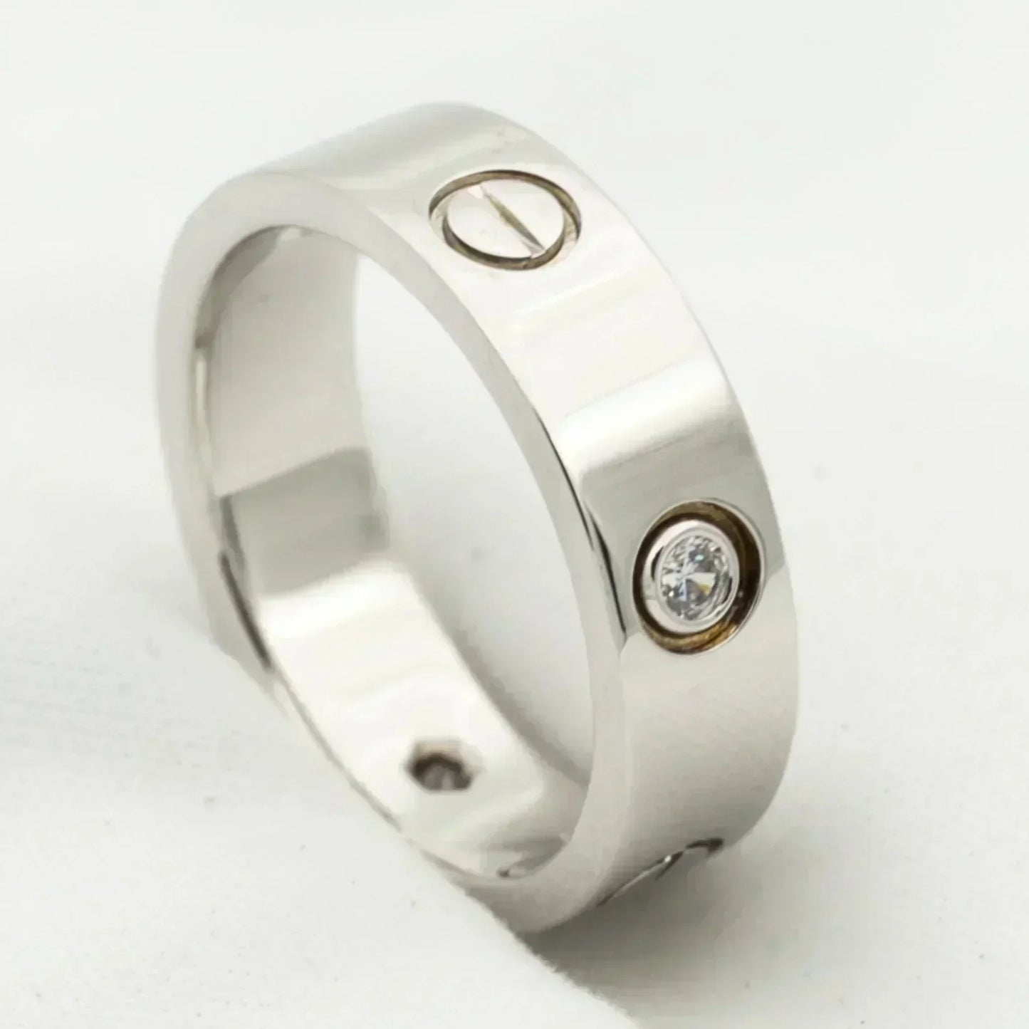 [Gaonasi]LOVE RING 5.5MM 3 DIAMONDS SILVER