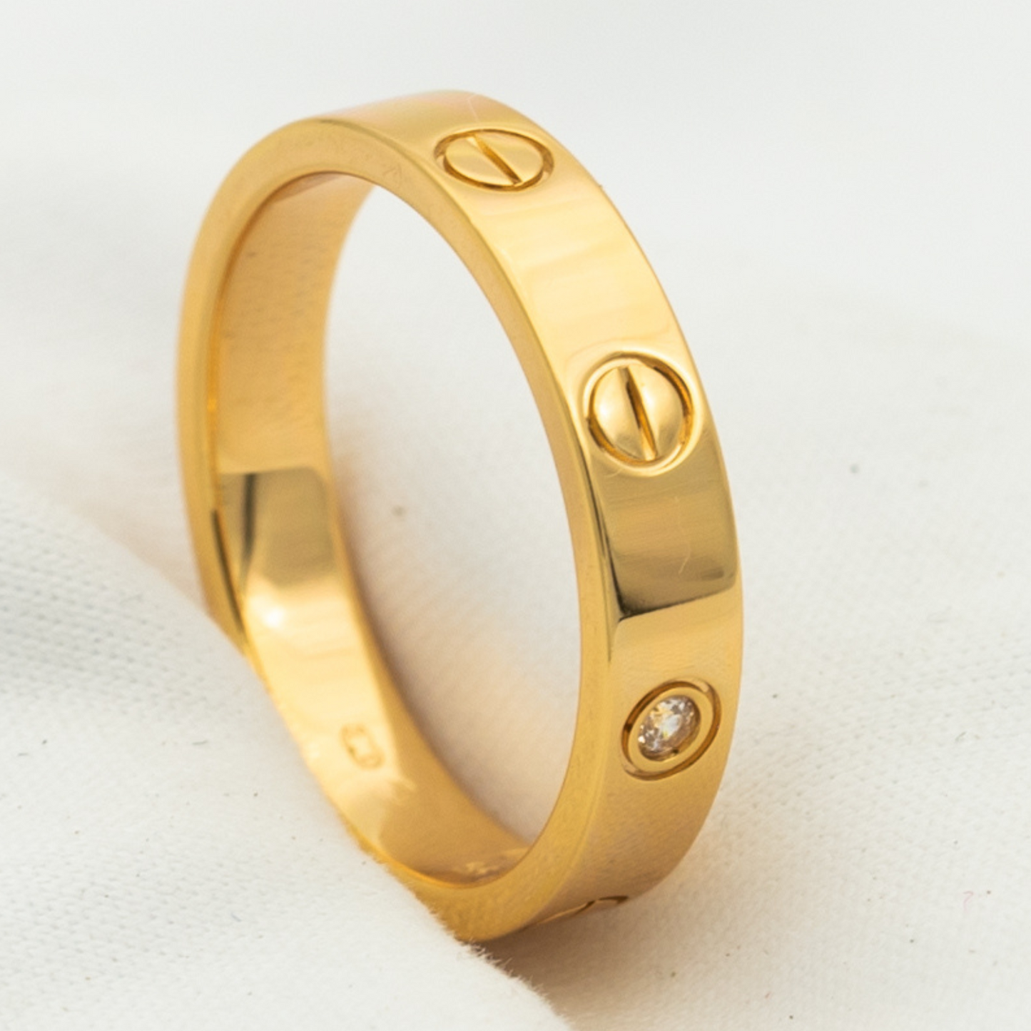 [Gaonasi]LOVE RING 4MM 1 DIAMOND PINK GOLD