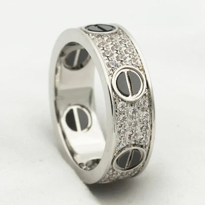 [Gaonasi]LOVE RING 5.5MM DIAMONDS PAVED CERAMIC