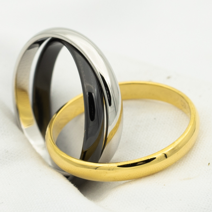 [Gaonasi]TRINITY RING BLACK GOLD SILVER