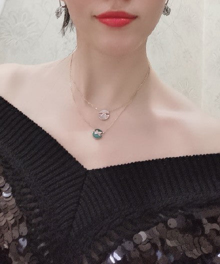 [Gaonasi]JEUX DE PINK GOLD DIAMOND NECKLACE
