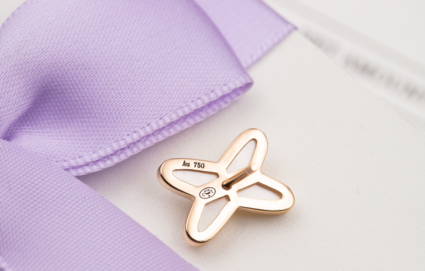 [Gaonasi]JEUX DE WHITE MOP ROSE GOLD DIAMOND EARRINGS