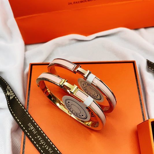 [Gaonasi]CLASSIC HM CLIC  PINK 8MM ENAMEL BRACELET