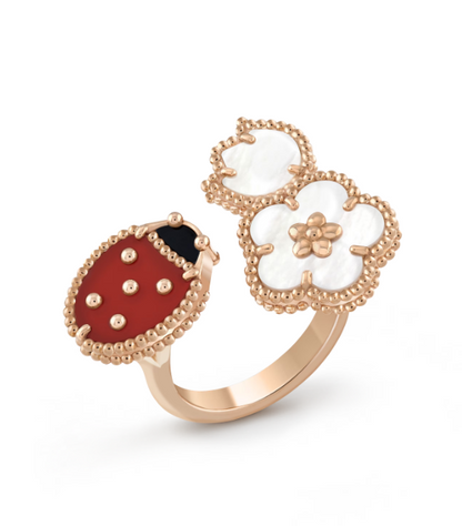 [Gaonasi]LUCKY 3 MOTIF ROSE GOLD RING