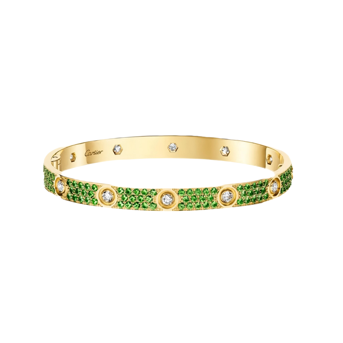[GAONASI]2026 PAVE GEMSTONE LOVE BRACELET 6.1MM 10 DIAMONDS