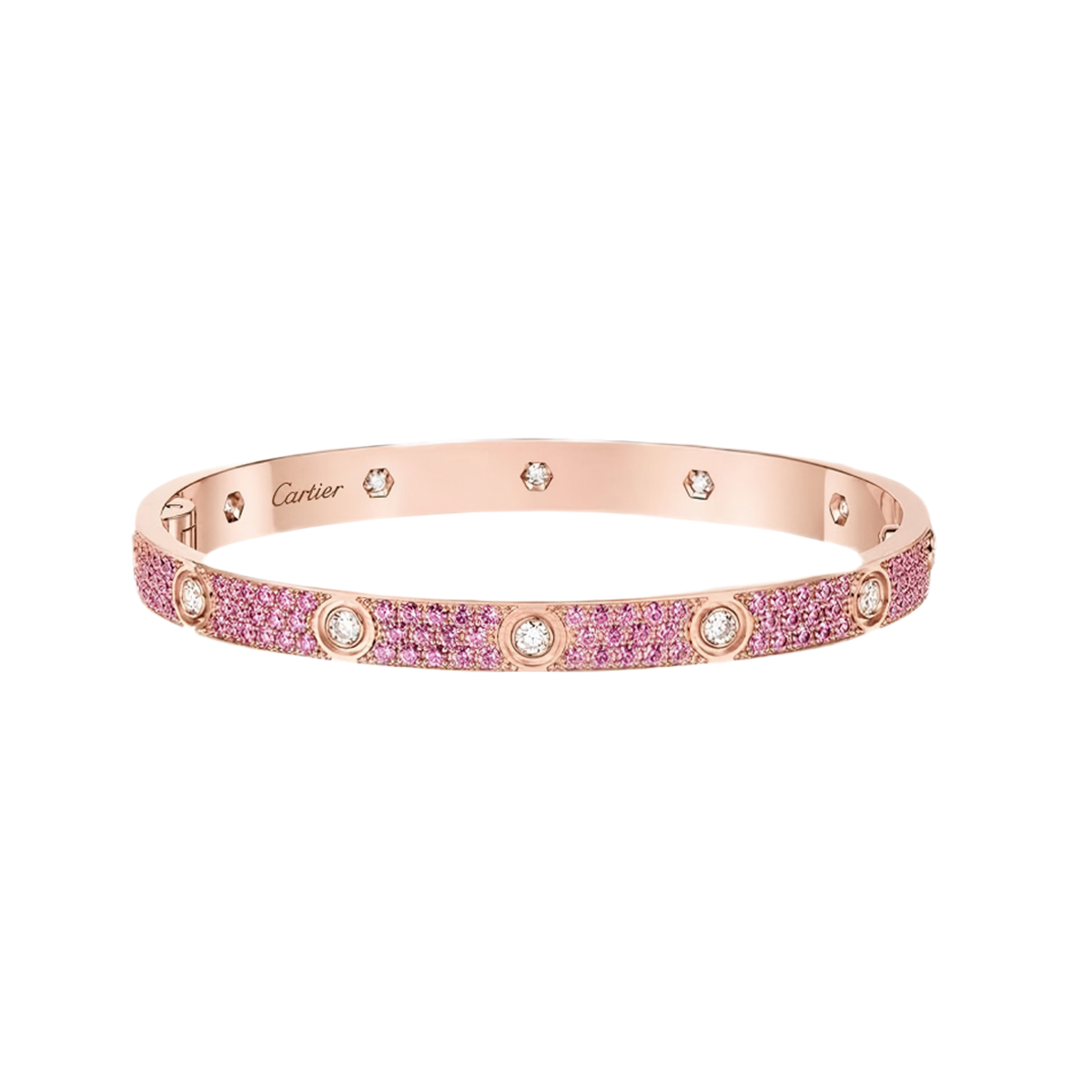 [GAONASI]2026 PAVE GEMSTONE LOVE BRACELET 6.1MM 10 DIAMONDS