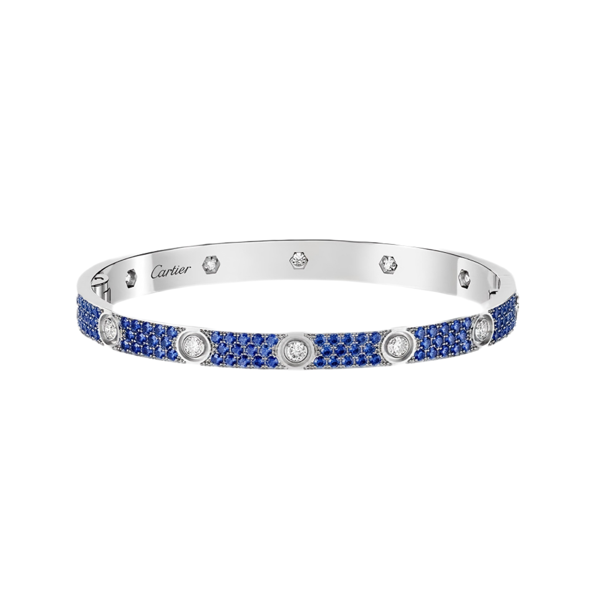 [GAONASI]2026 PAVE GEMSTONE LOVE BRACELET 6.1MM 10 DIAMONDS