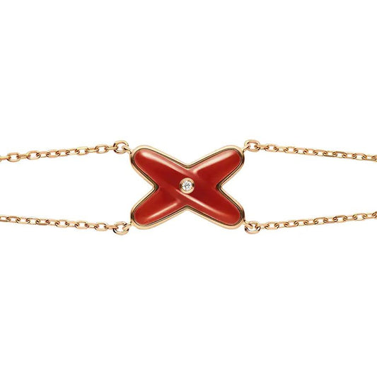 [Gaonasi]JEUX BRACELET CARNELIAN PINK GOLD 1 DIAMOND