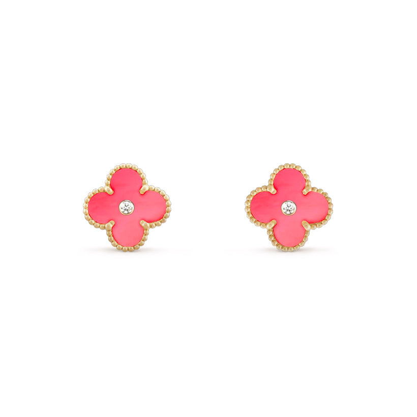[Gaonasi]CLOVER  15MM DIAMOND EARRINGS COLLECTION