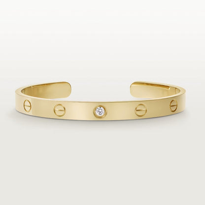 [Gaonasi]LOVE BRACELET 6.1MM 1 DIAMOND OPEN CUFF