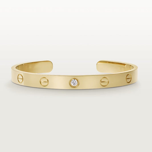 [Gaonasi]LOVE BRACELET 6.1MM 1 DIAMOND OPEN CUFF