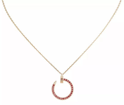 [Gaonasi]JUSTE NECKLACE GOLD RED DIAMONDS