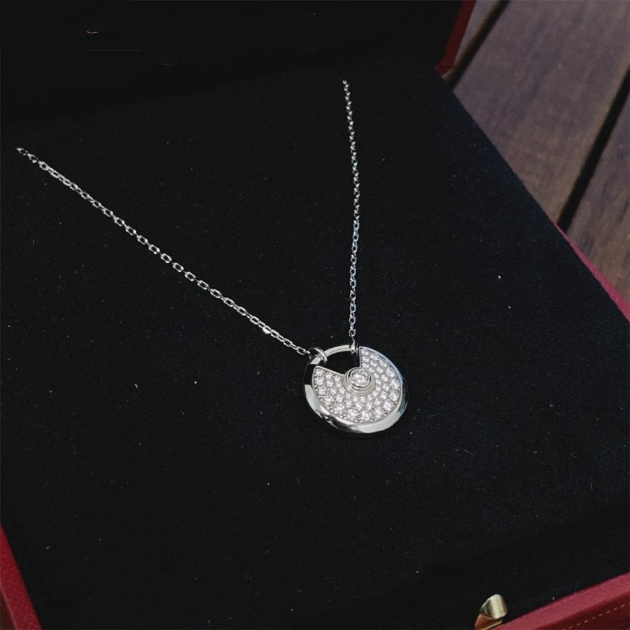 [Gaonasi]AMULETTE SILVER FULL DIAMOND NECKLACE