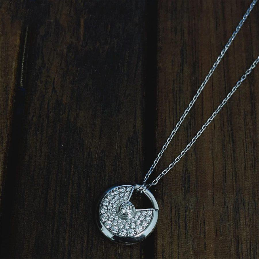 [Gaonasi]AMULETTE SILVER FULL DIAMOND NECKLACE