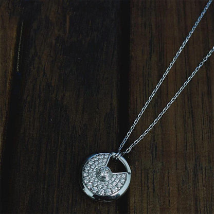 [Gaonasi]AMULETTE SILVER FULL DIAMOND NECKLACE