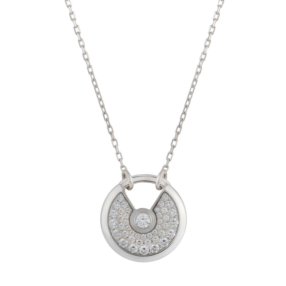 [Gaonasi]AMULETTE SILVER FULL DIAMOND NECKLACE
