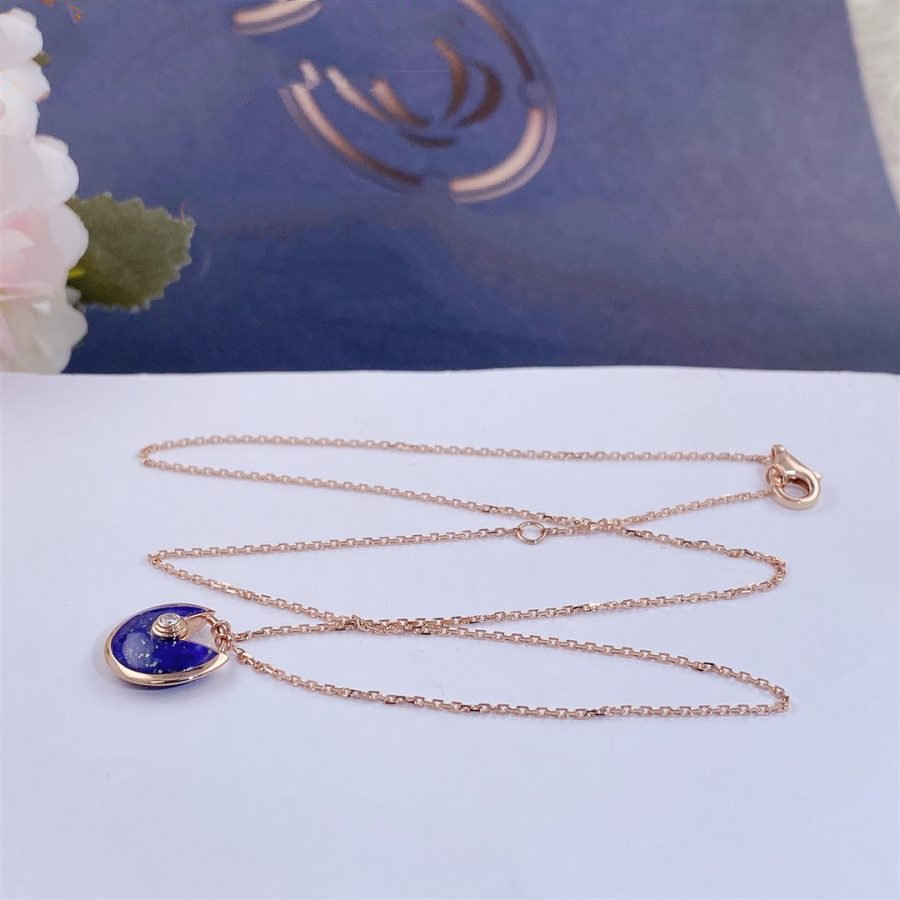 [Gaonasi]AMULETTE ROSE GOLD AGATE NECKLACE