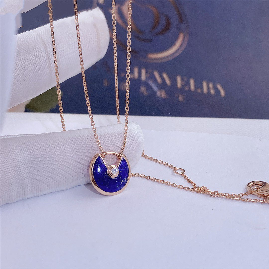[Gaonasi]AMULETTE ROSE GOLD AGATE NECKLACE